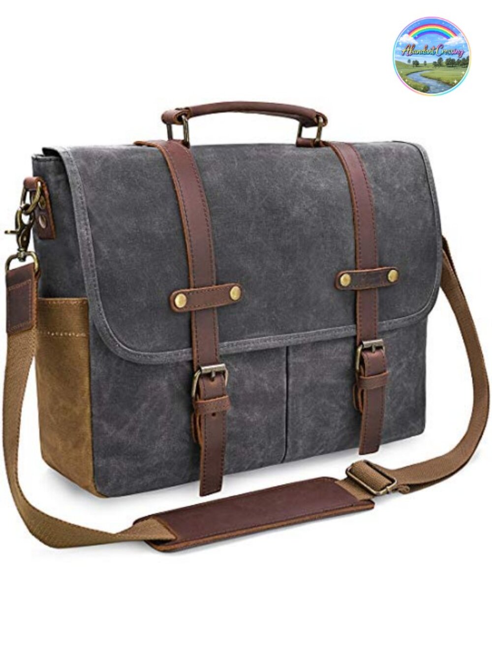 Vintage Leather Messenger Bag for Men 15.6 inch Laptop Case